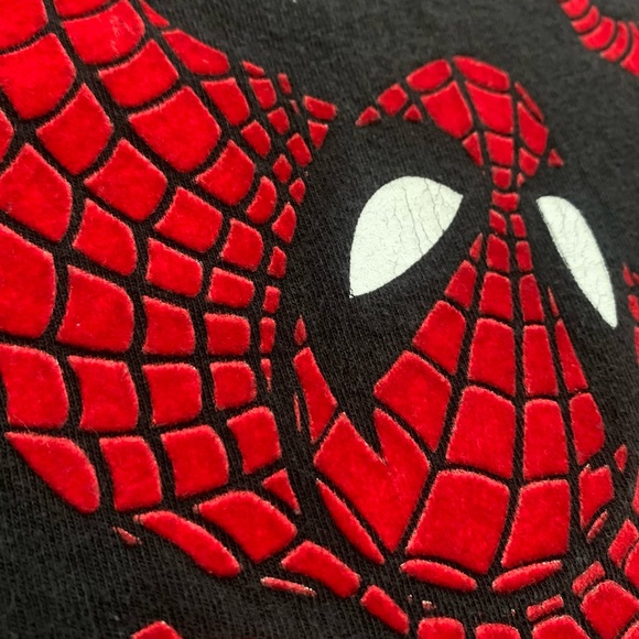 Vintage Spider-Man Big Print Felt Graphic Tee Sz L - Picture 5 of 6